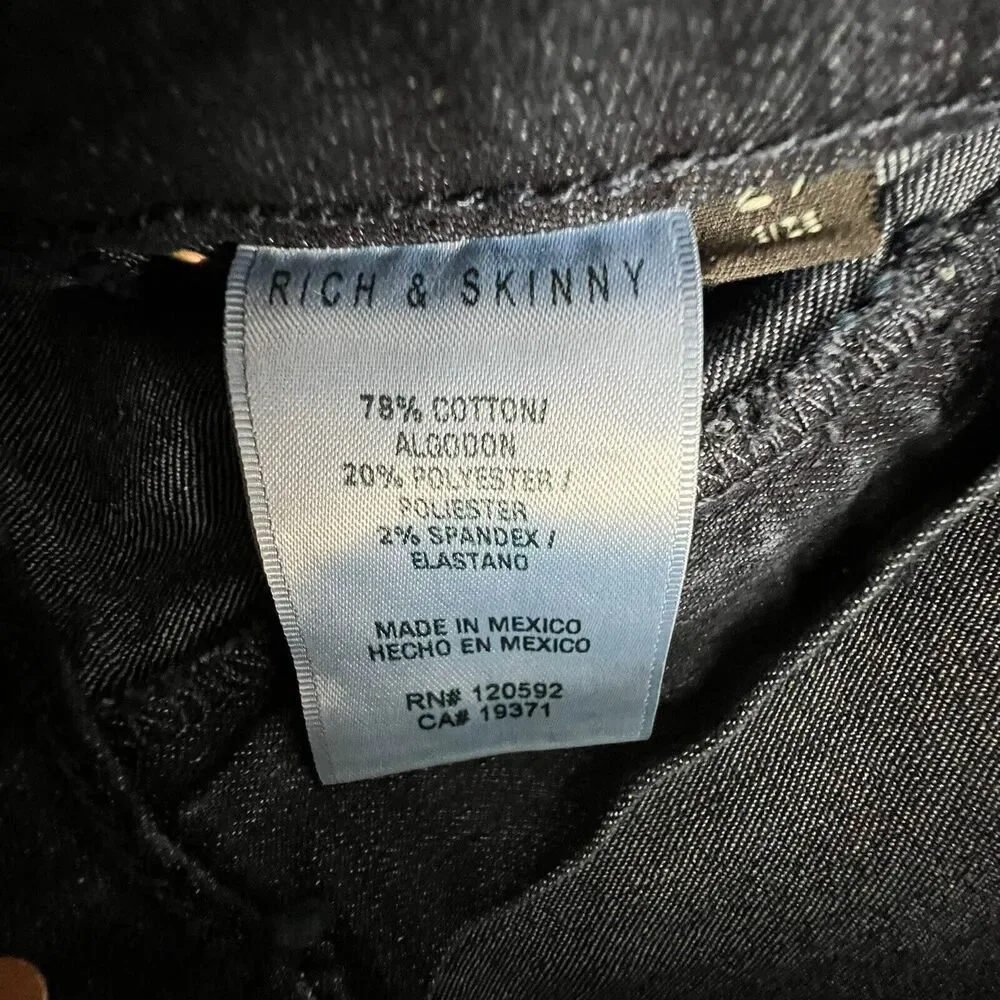 Rich & Skinny‎ Womens Dark Wash Low Rise Skinny Jeans 27